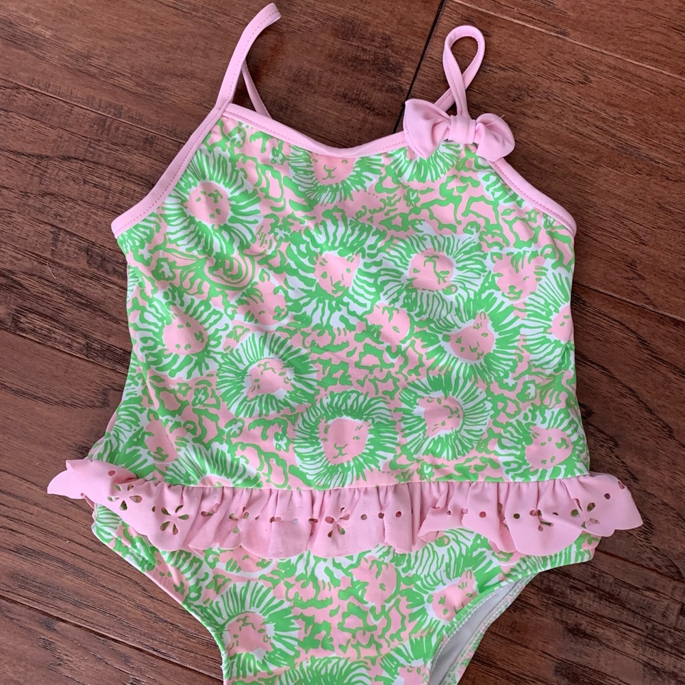 Lily Pulitzer Swimwear Pink and Green Lion Design